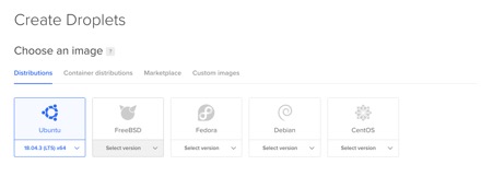 Create Droplet Distro Choice